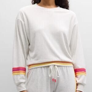 PJ salvage sweatshirt stripes terry cotton lounge  pajama  sz M